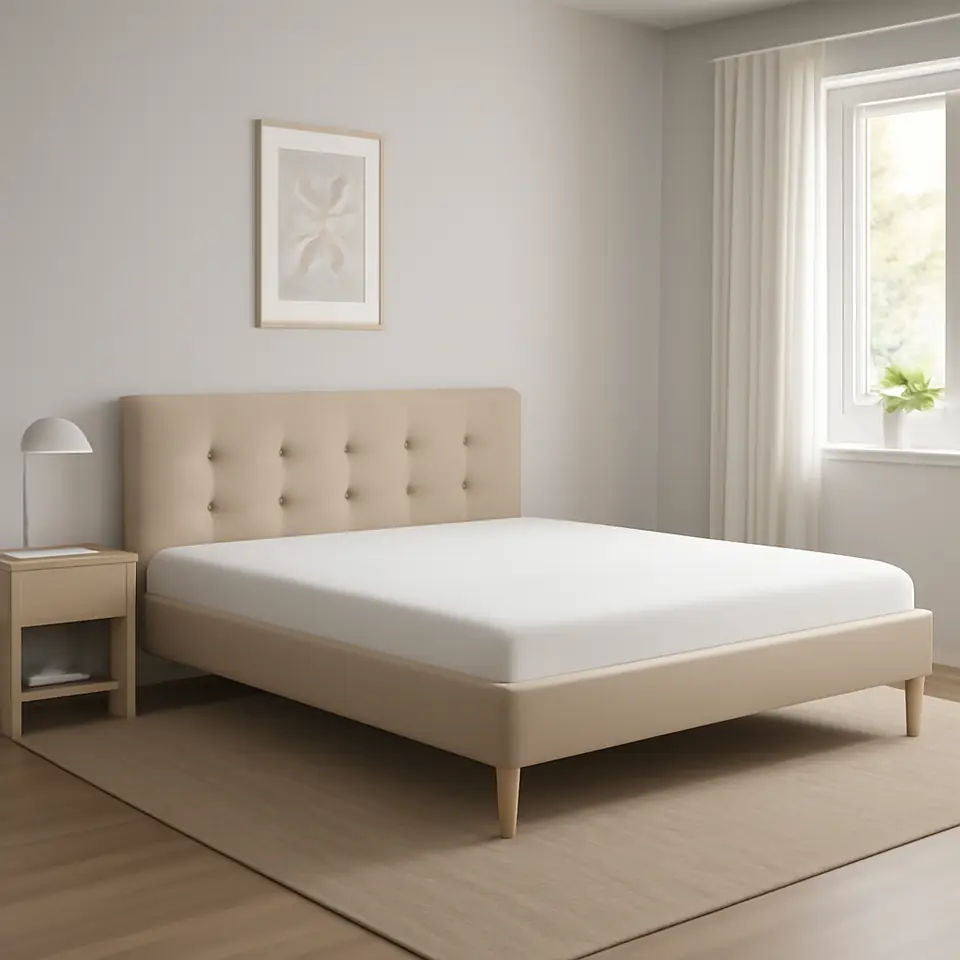 Møbelmontering IDANÄS Polstret sengestel, Naggen beige, 180×200 cm | Fast Pris i Storkøbenhavn