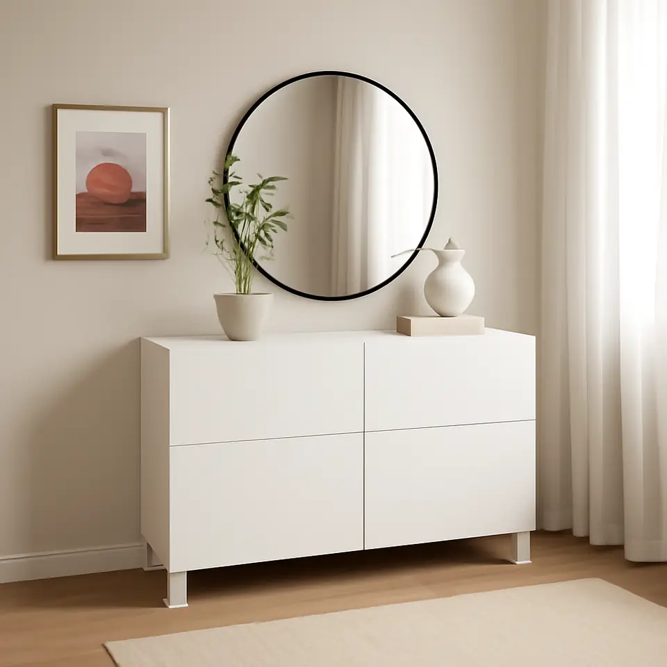 Møbelmontering BESTÅ Opbevaringskom låger/skuffer, hvid/Lappviken/Stubbarp hvid, 120x42x74 cm | Få et tilbud i dag
