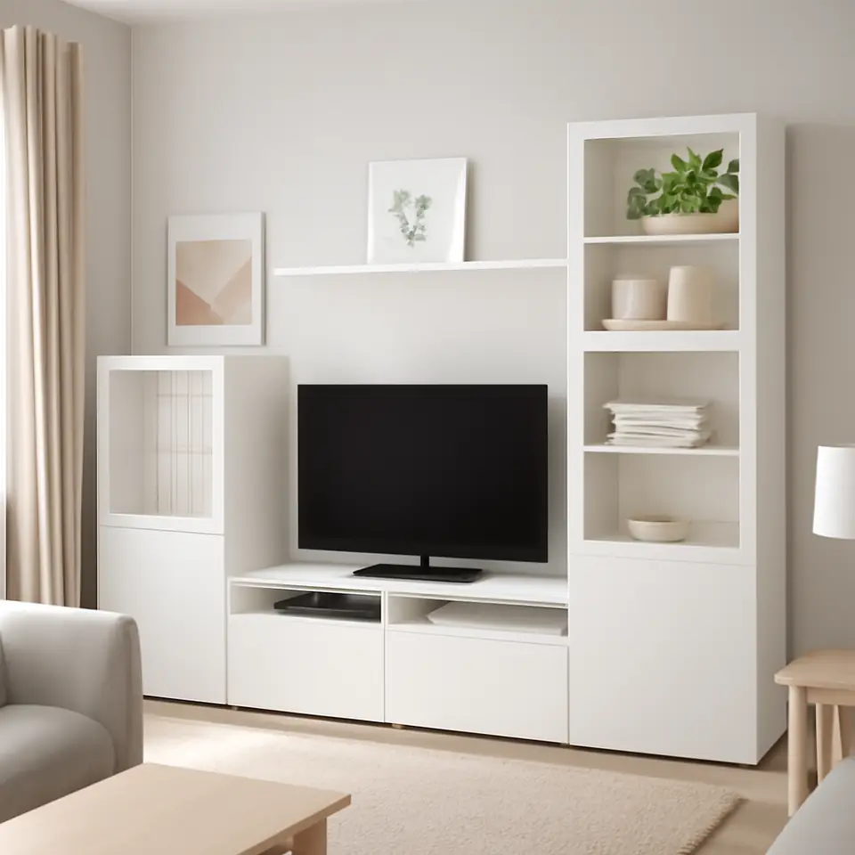 Møbelmontering BESTÅ / LACK Tv-møbel, kombination, hvid, 240x42x193 cm | Få et tilbud i dag