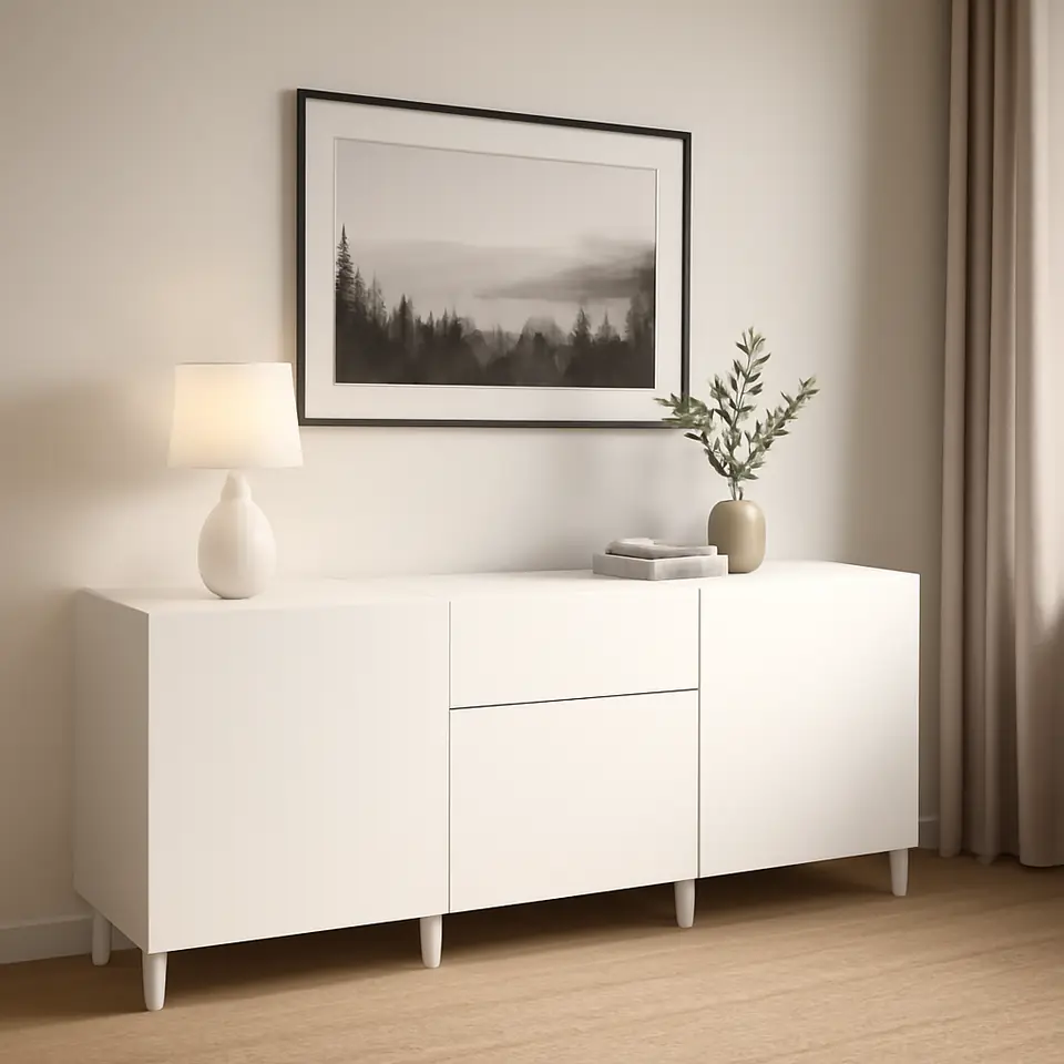 Møbelmontering BESTÅ Opbevaring med skuffer, hvid/Lappviken/Stubbarp hvid, 180x42x74 cm | Fast Pris i Storkøbenhavn