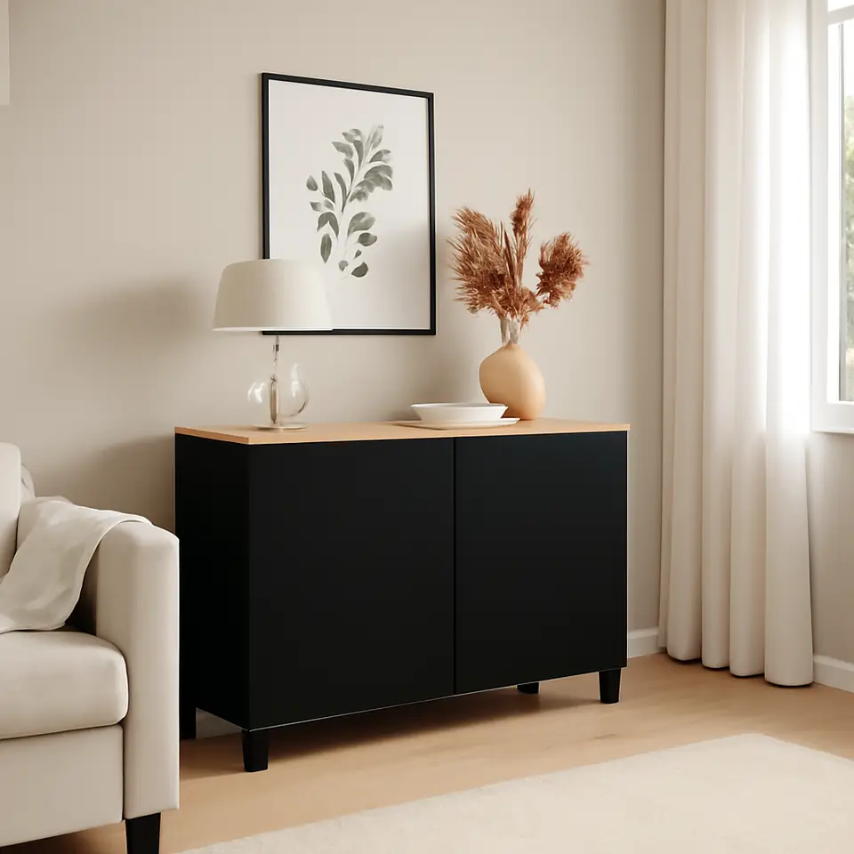 Møbelmontering BESTÅ Opbevaring med låger, sortbrun/Lappviken/Stubbarp sortbrun, 120x42x76 cm | Få et tilbud i dag