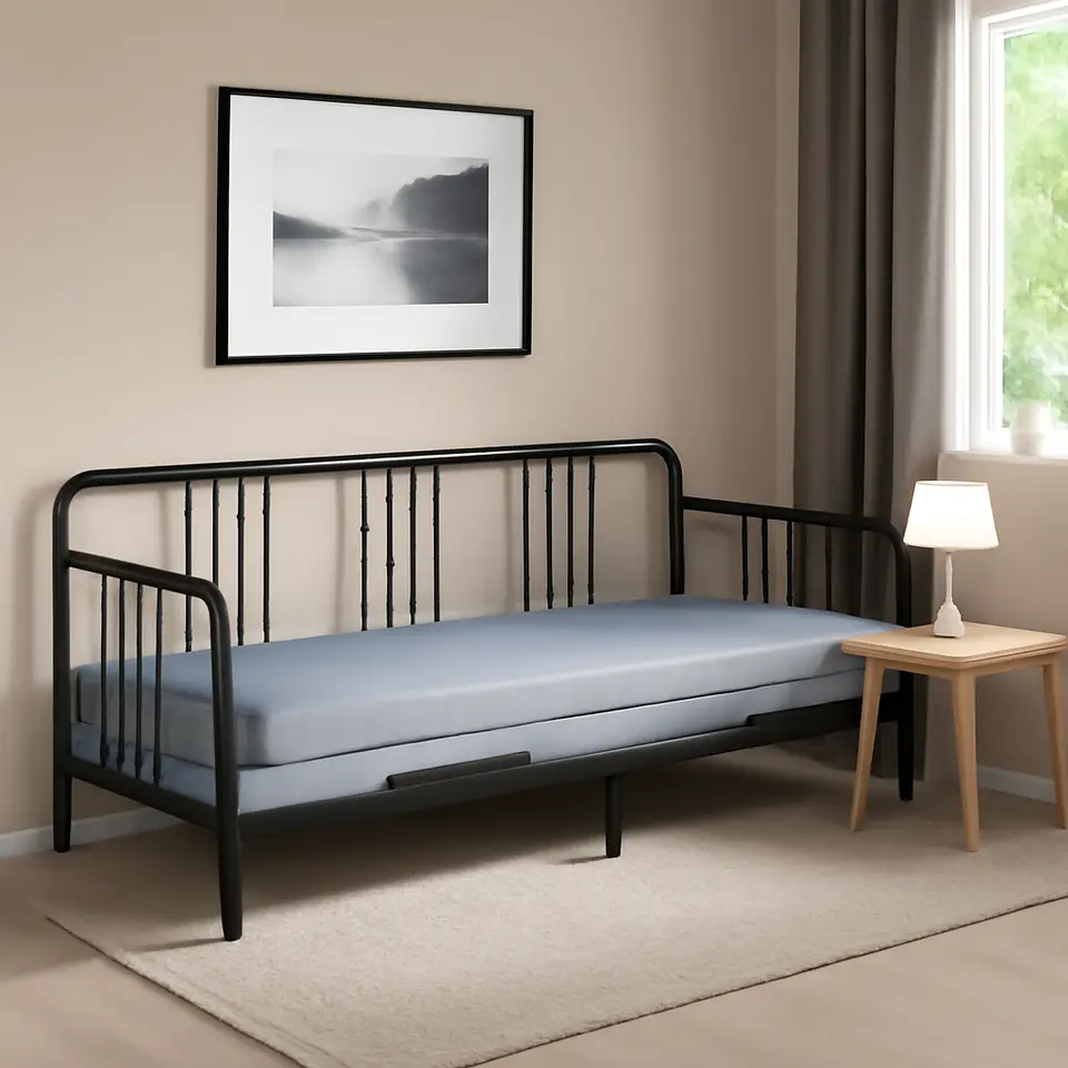 Møbelmontering FYRESDAL Sovesofa med 2 madrasser, sort/Ågotnes fast, 80×200 cm | Samling af Møbler i Rødovre & Kbh