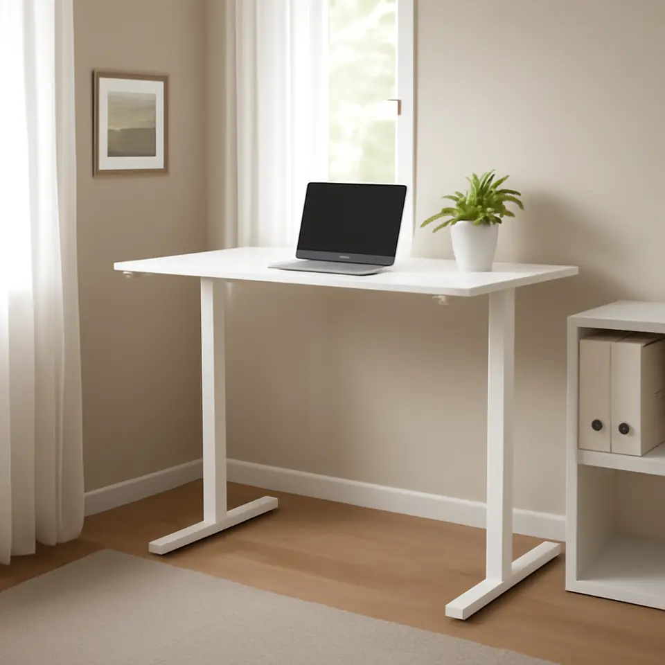 Møbelmontering TROTTEN Skrivebord hæve/sænke, hvid, 120×70 cm | Billig & Hurtig i København