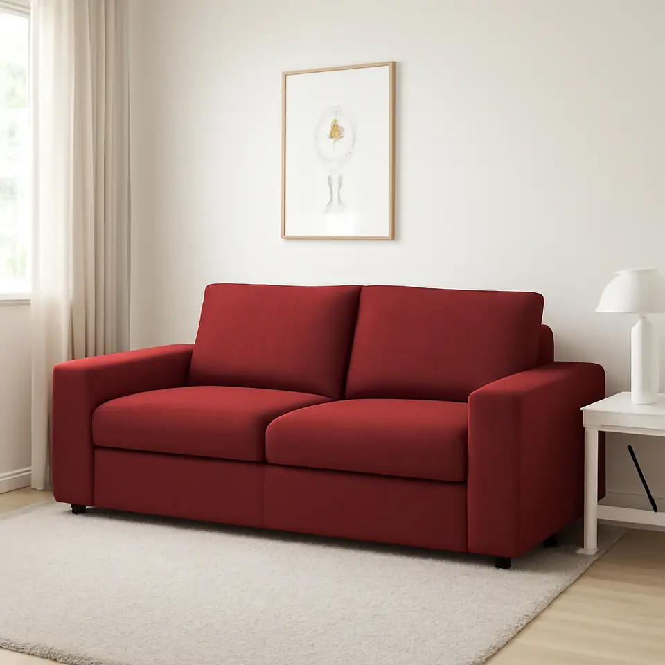 Møbelmontering VIMLE 2-pers. sofa, med brede armlæn/Lejde rød/brun | Billig & Hurtig i København