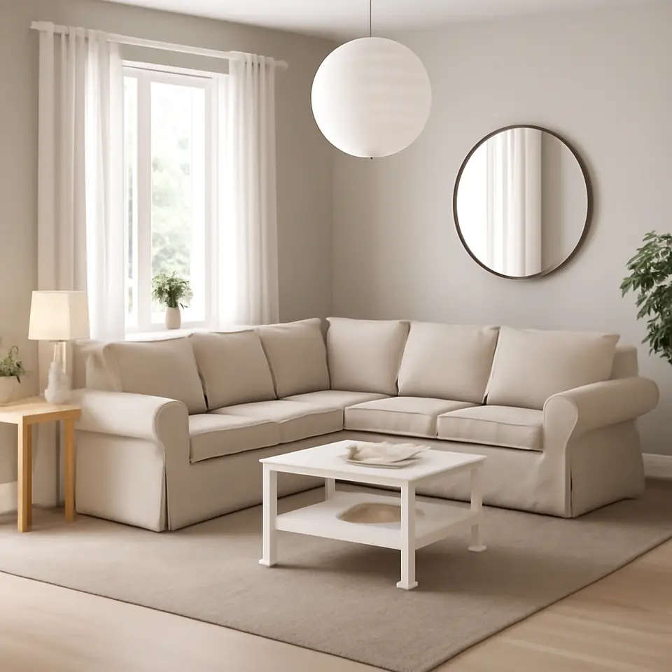 Møbelmontering EKTORP Hjørnesofa 4-pers., Tallmyra beige | Professionel Møbelmontør