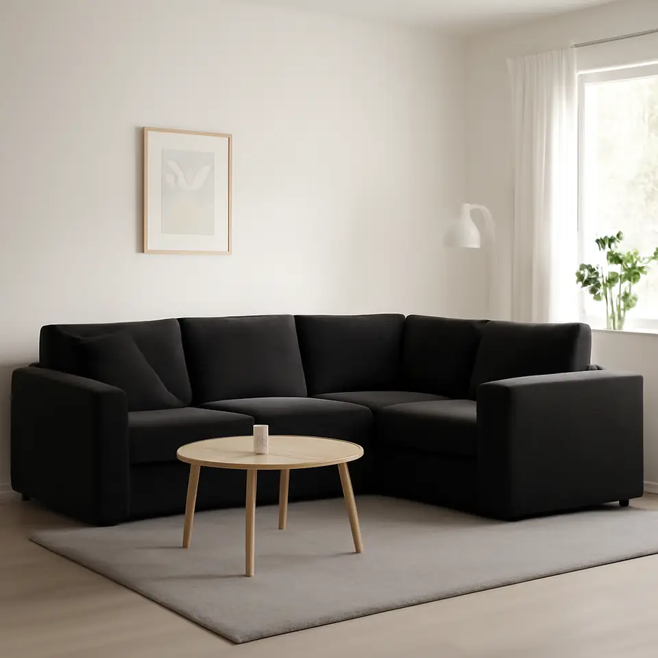 Møbelmontering VIMLE Betræk til hjørnesofa, 4-pers., med brede armlæn/Djuparp mørkegrå | Fast Pris i Storkøbenhavn