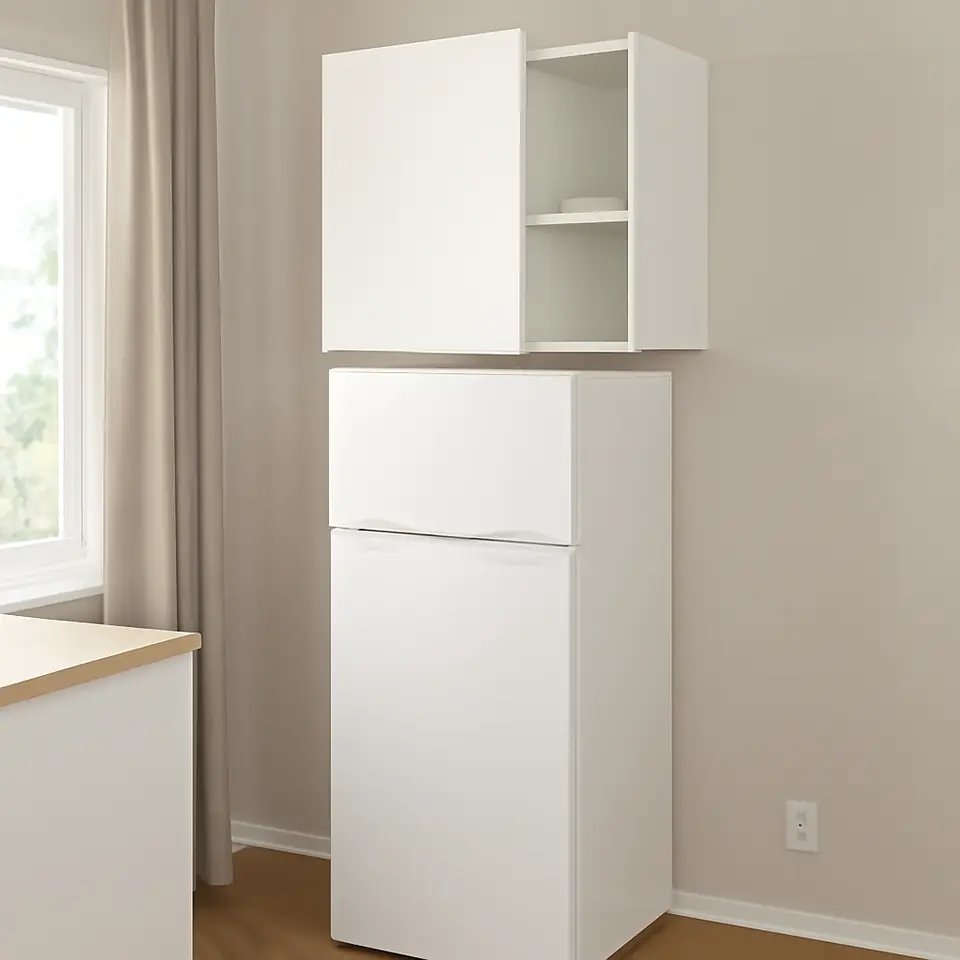 Møbelmontering METOD Overskab til køl/frys, hvid/Veddinge hvid, 60×60 cm | Billig & Hurtig i København
