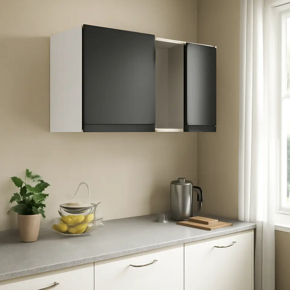 Møbelmontering METOD Vægskab med 2 låger, hvid/Upplöv mat antracit, 80×40 cm | Få et tilbud i dag