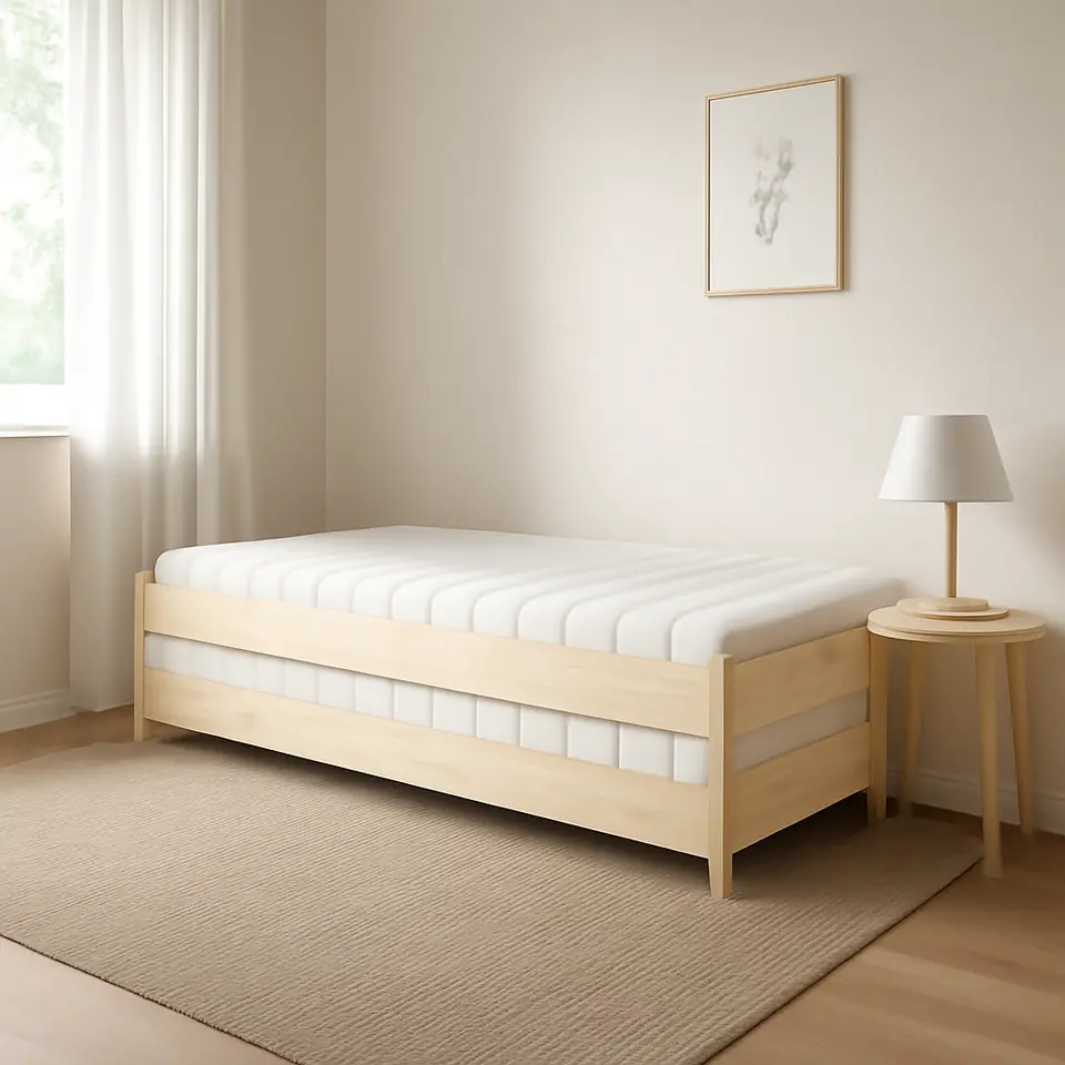 Møbelmontering UTÅKER Stabelbar seng med 2 madrasser, fyr/Åfjäll fast, 80×200 cm | Samling af Møbler i Rødovre & Kbh