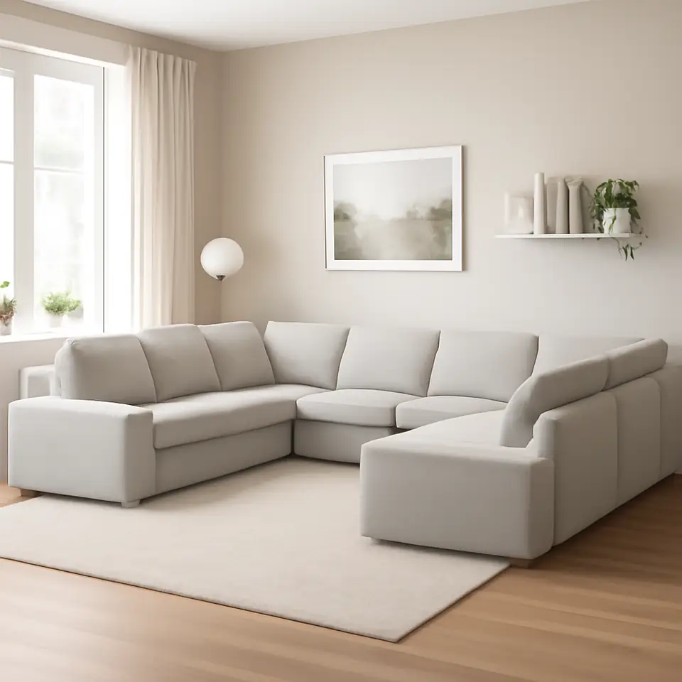 Møbelmontering KIVIK U-formet sofa, 7-pers., Tallmyra hvid/sort | Professionel Møbelmontør