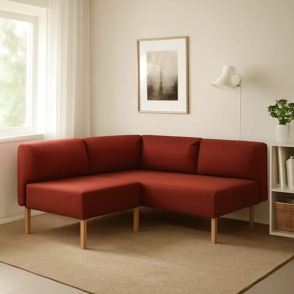 Møbelmontering LILLEHEM Modulopbygget hjørnesofa, 2-pers., Gunnared/rødbrun træ | Fast Pris i Storkøbenhavn