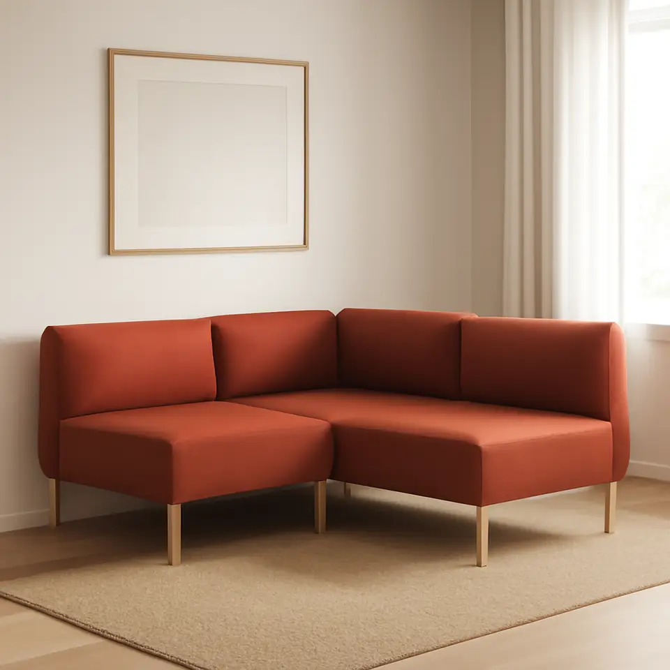 Møbelmontering LILLEHEM Modulopbygget hjørnesofa, 2-pers., Gunnared/rødbrun træ | Fast Pris i Storkøbenhavn