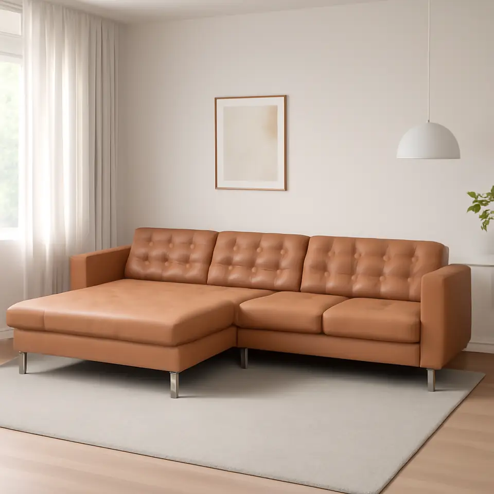 Møbelmontering LANDSKRONA 4-pers. sofa med chaiselonger, Grann/Bomstad gyldenbrun/metal | Professionel Møbelmontør