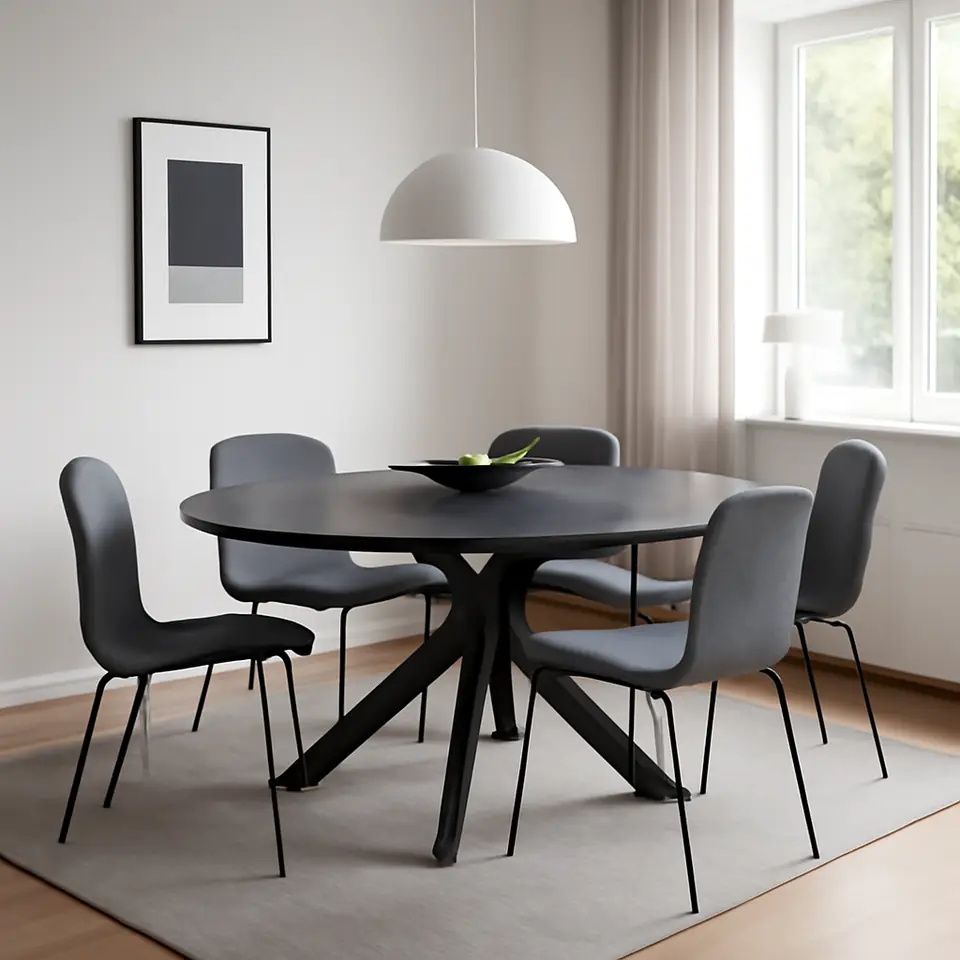 Møbelmontering MARIEDAMM / KARLPETTER Bord og 4 stole, sort marmormønstret/GUNNARED mellemgrå sort, 180×100 cm | Få et tilbud i dag