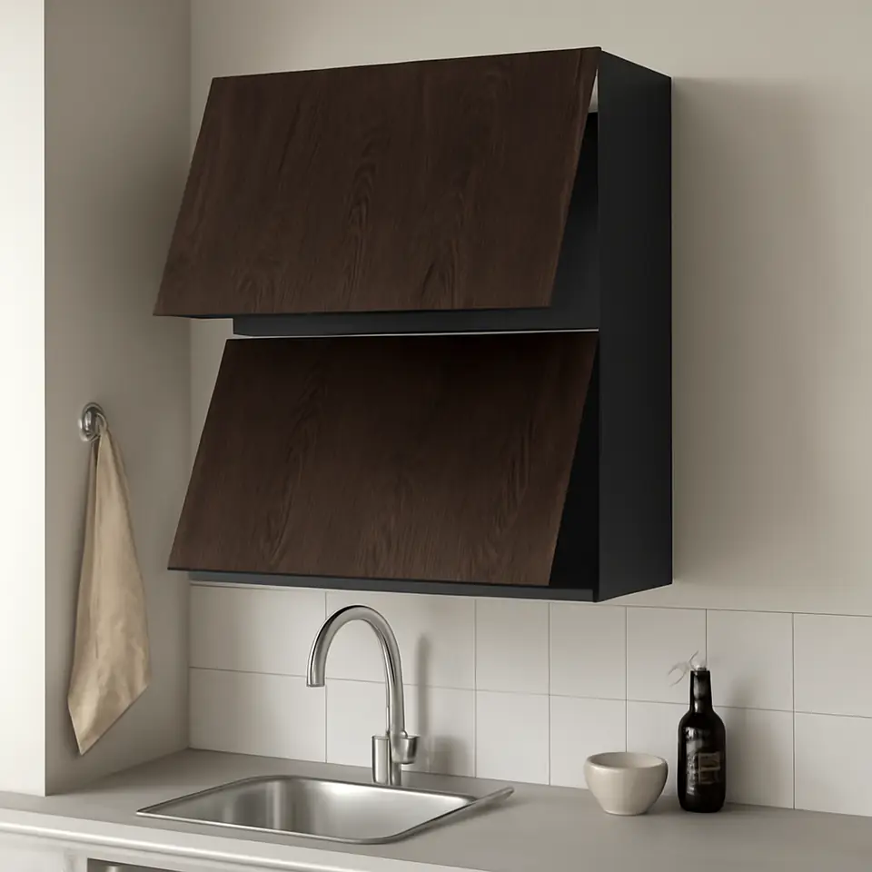 Møbelmontering METOD Horisontalt vægskab med 2 låger, gråsort/Sinarp brun, 60×80 cm | Billig & Hurtig i København