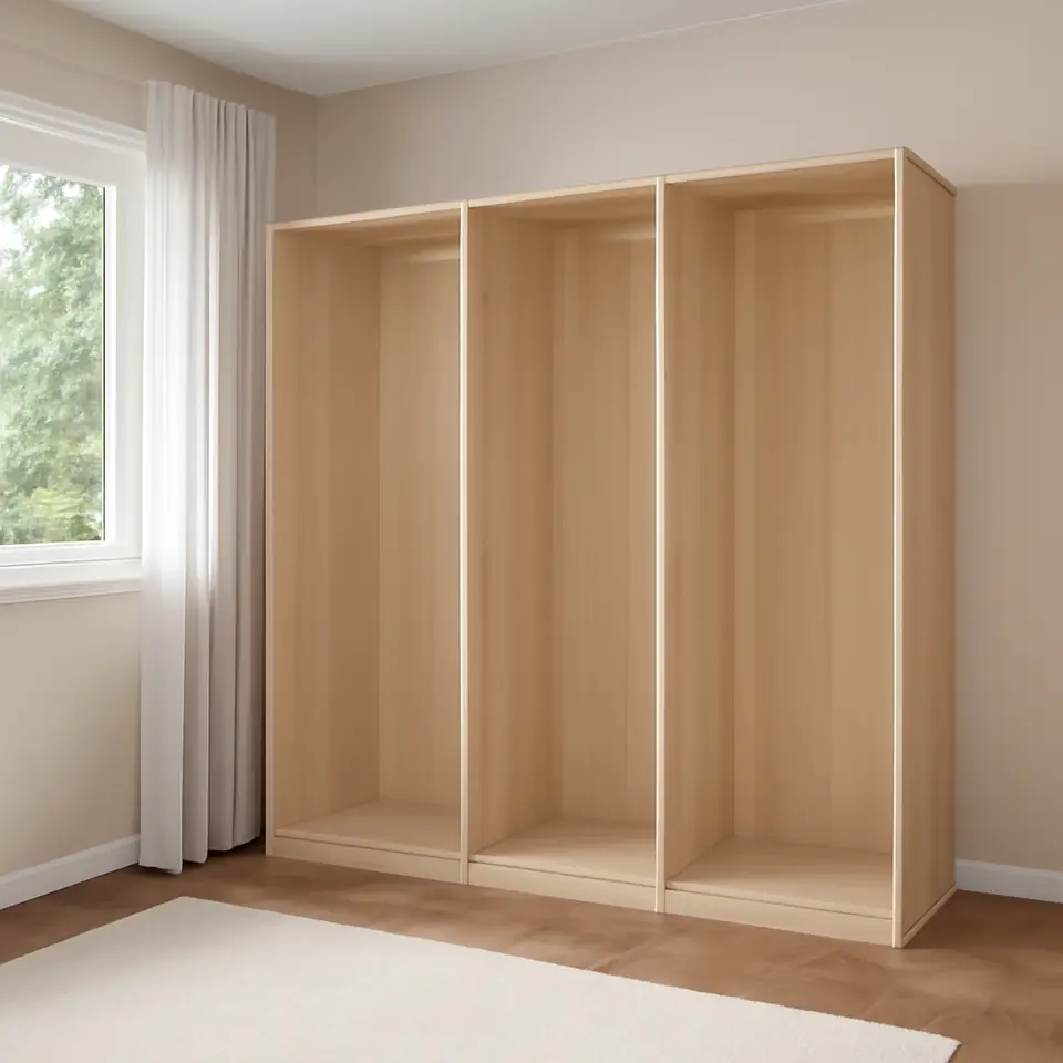 Møbelmontering PAX 3 garderobestel, eg med hvid bejdse, 200x58x201 cm | Professionel Møbelmontør